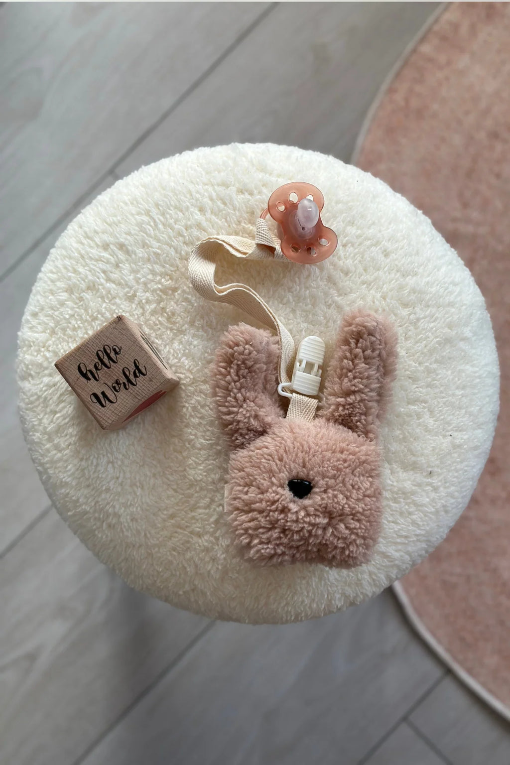 Bunny Pacifier Clip – Soft Safety in Natural Form